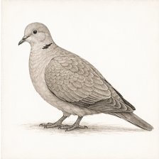 Pencil illustration of an Eared Dove