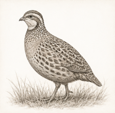 Pencil illustration of an Argentine Perdiz